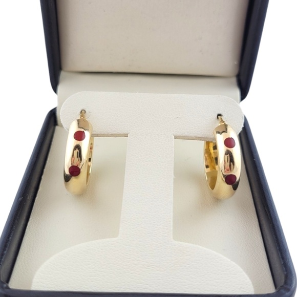 14K Yellow Gold Hoop Earrings #15869 - Picture 8 of 9